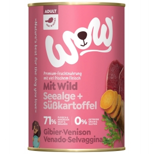 ALIMENTO HMEDO DE VENADO CON BONIATO PARA PERRO ADULTO WOW (PATE) 400GR