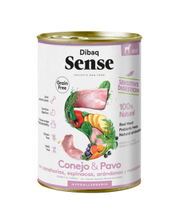 ALIMENTO HUMEDO SENSE CONEJO Y PAVO DIGEST SENSITIVE HYPOALERGENICA 380gr GRAIN FREE